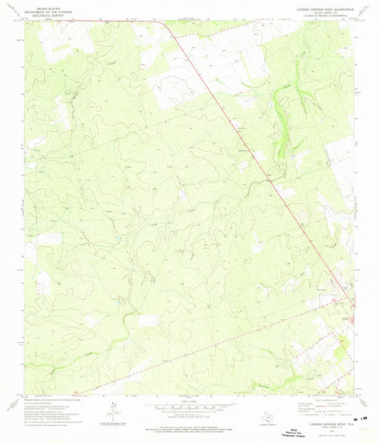 Classic USGS Carrizo Springs West Texas 7.5'x7.5' Topo Map Image