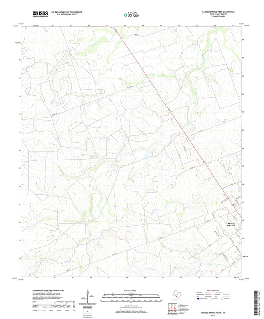 Carrizo Springs West Texas US Topo Map Image