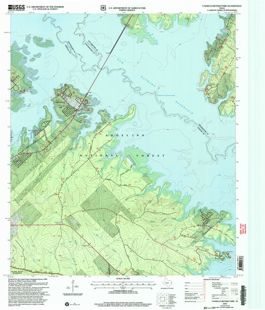 Classic USGS Cassells-Boykin Park Texas 7.5'x7.5' Topo Map Image