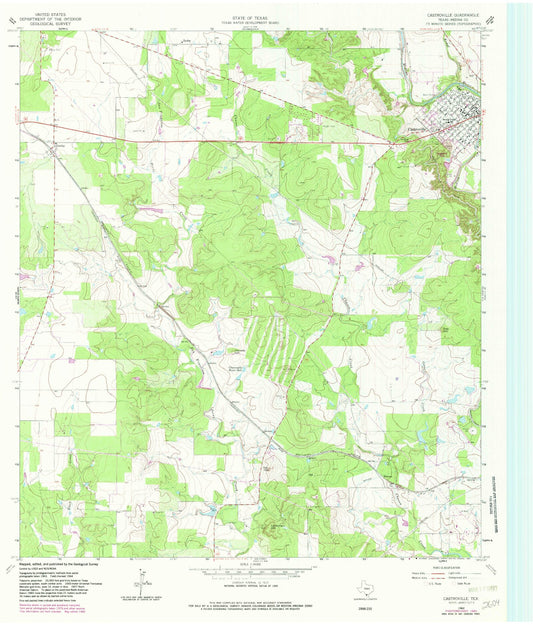 Classic USGS Castroville Texas 7.5'x7.5' Topo Map Image