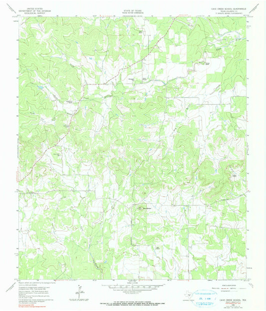 Classic USGS Cave Creek School Texas 7.5'x7.5' Topo Map Image