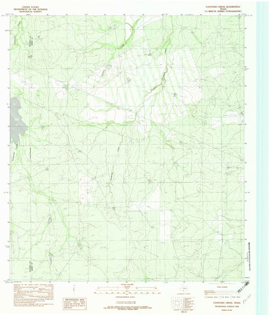 Classic USGS Cayetano Creek Texas 7.5'x7.5' Topo Map Image