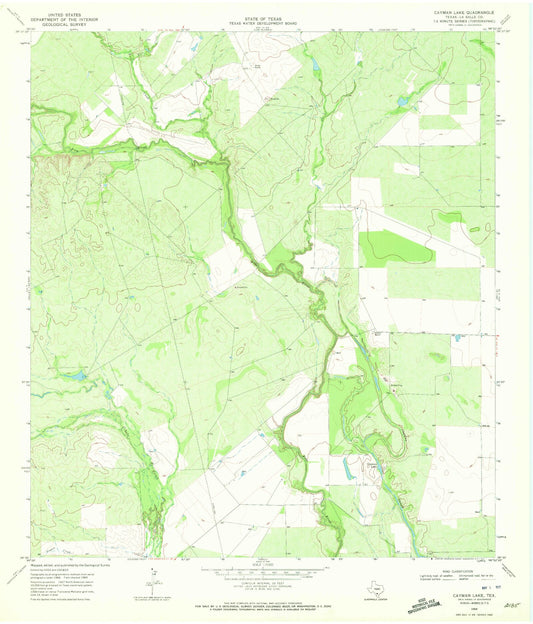 Classic USGS Cayman Lake Texas 7.5'x7.5' Topo Map Image