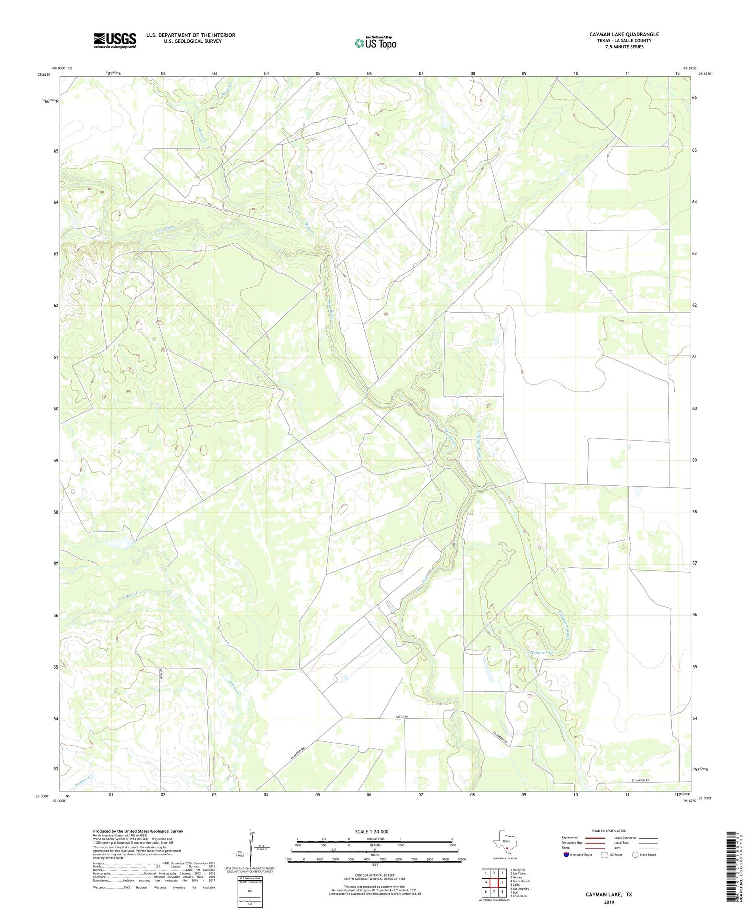 Cayman Lake Texas US Topo Map Image