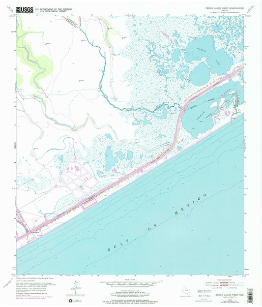 Classic USGS Cedar Lakes West Texas 7.5'x7.5' Topo Map Image