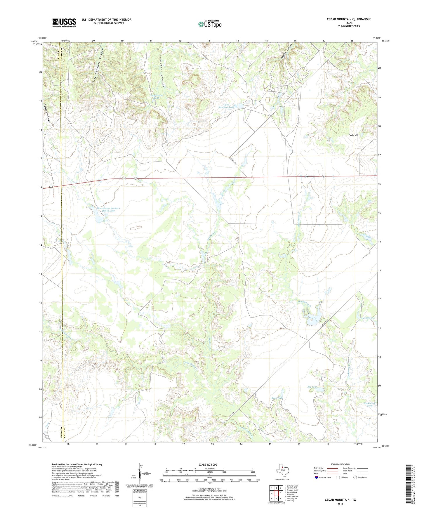 Cedar Mountain Texas US Topo Map Image