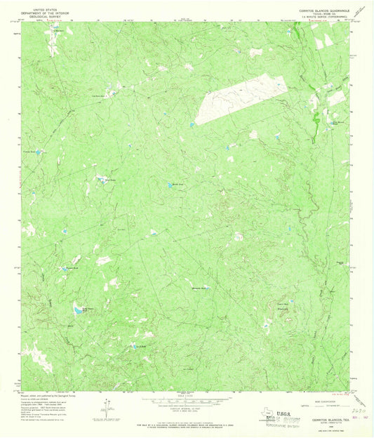 Classic USGS Cerritos Blancos Texas 7.5'x7.5' Topo Map Image
