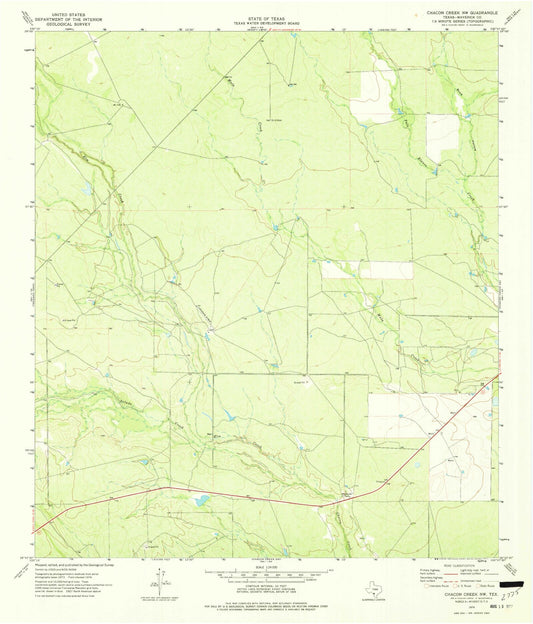 Classic USGS Chacon Creek NW Texas 7.5'x7.5' Topo Map Image