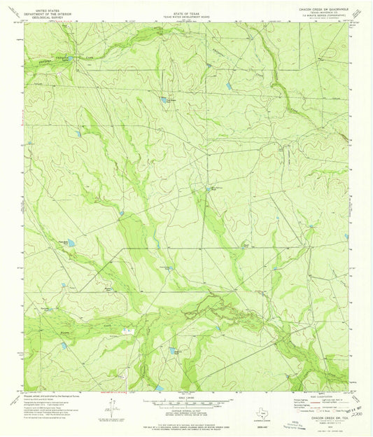 Classic USGS Chacon Creek SW Texas 7.5'x7.5' Topo Map Image