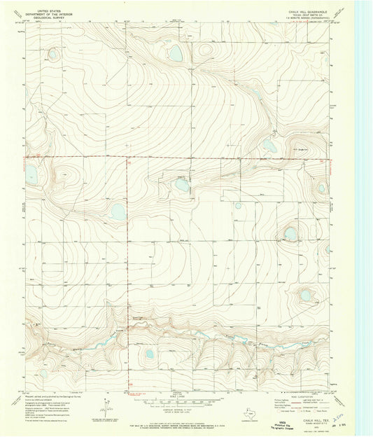 Classic USGS Chalk Hill Texas 7.5'x7.5' Topo Map Image