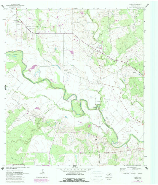 Classic USGS Charco Texas 7.5'x7.5' Topo Map Image