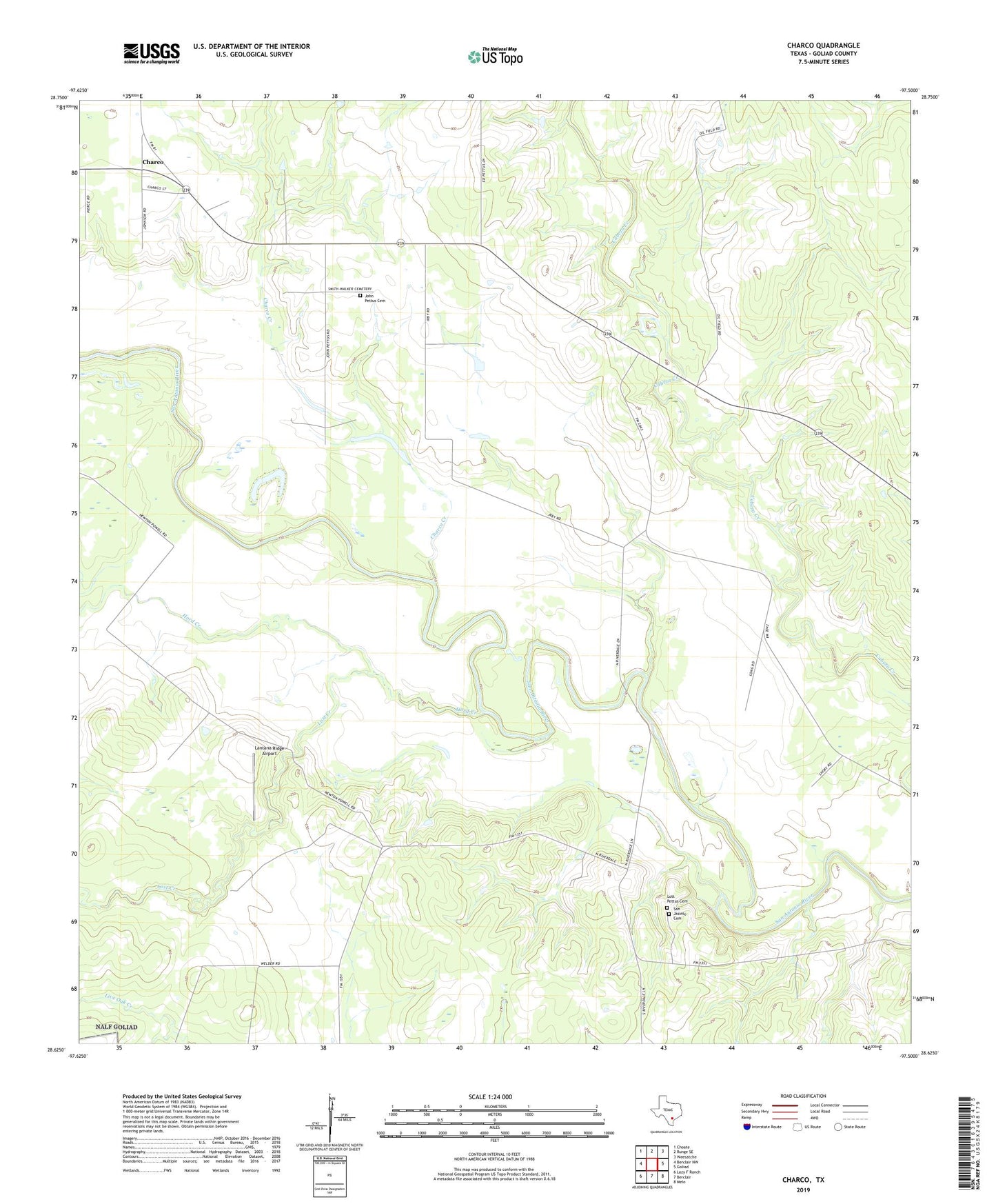 Charco Texas US Topo Map Image