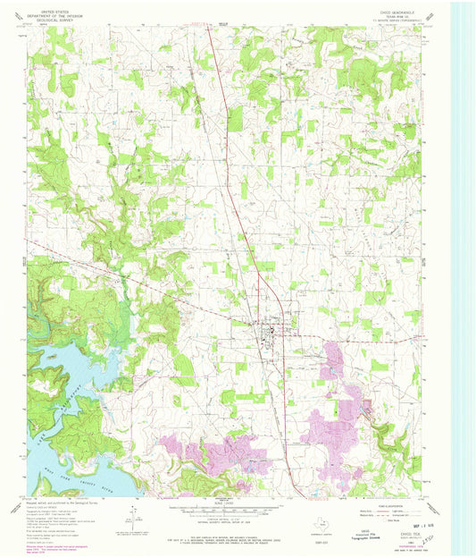 Classic USGS Chico Texas 7.5'x7.5' Topo Map Image