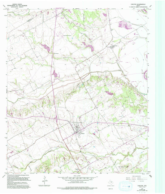 Classic USGS Chilton Texas 7.5'x7.5' Topo Map Image