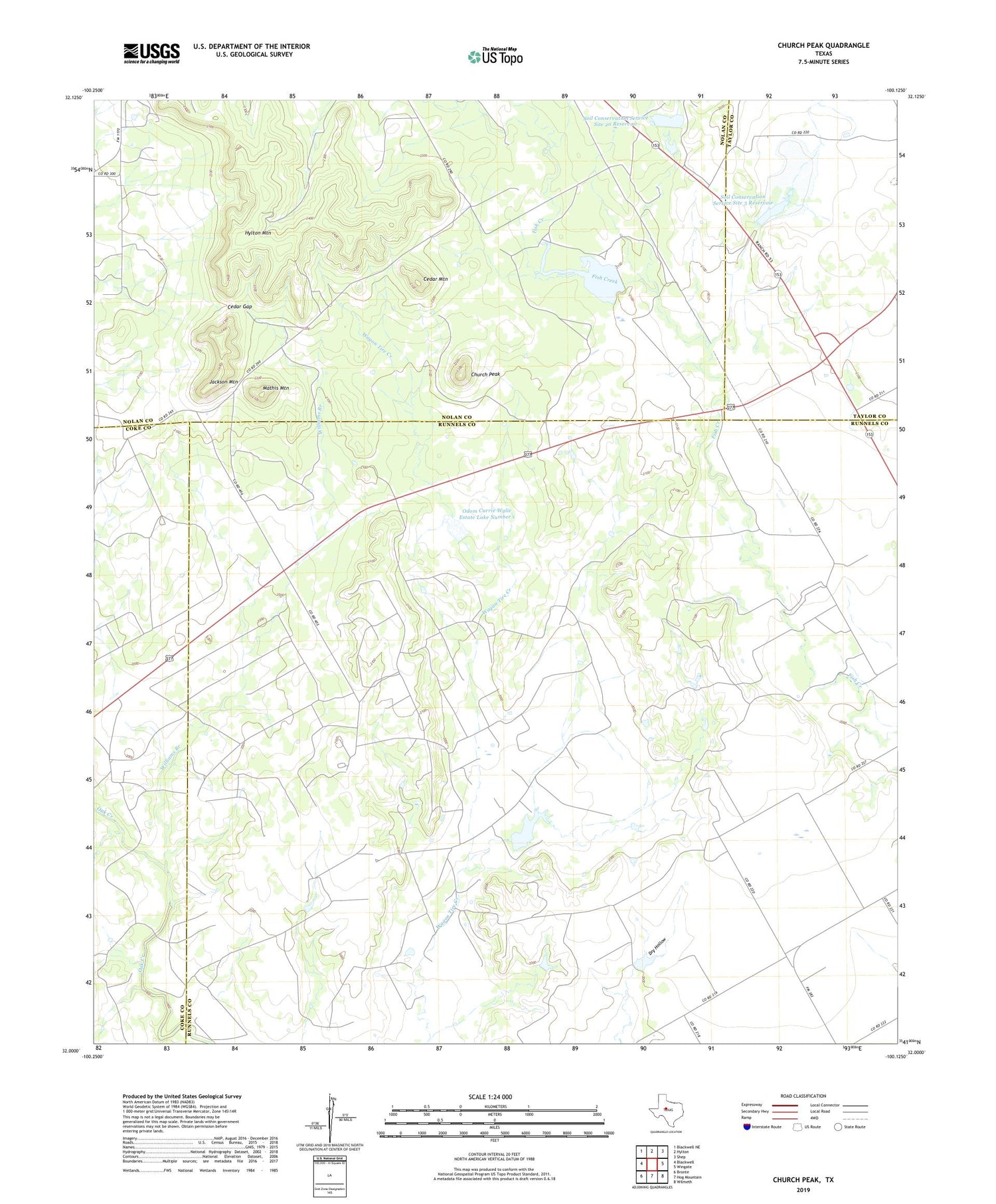 Church Peak Texas US Topo Map Image