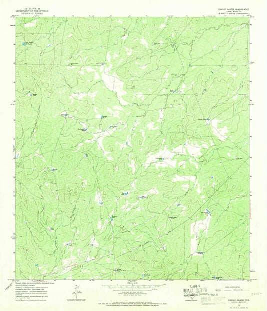 Classic USGS Cibolo Ranch Texas 7.5'x7.5' Topo Map Image