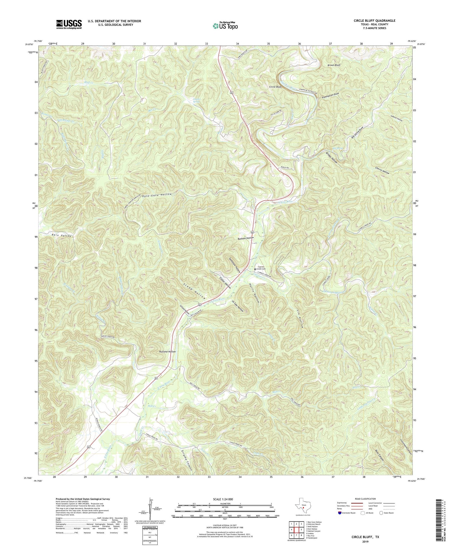 Circle Bluff Texas US Topo Map Image