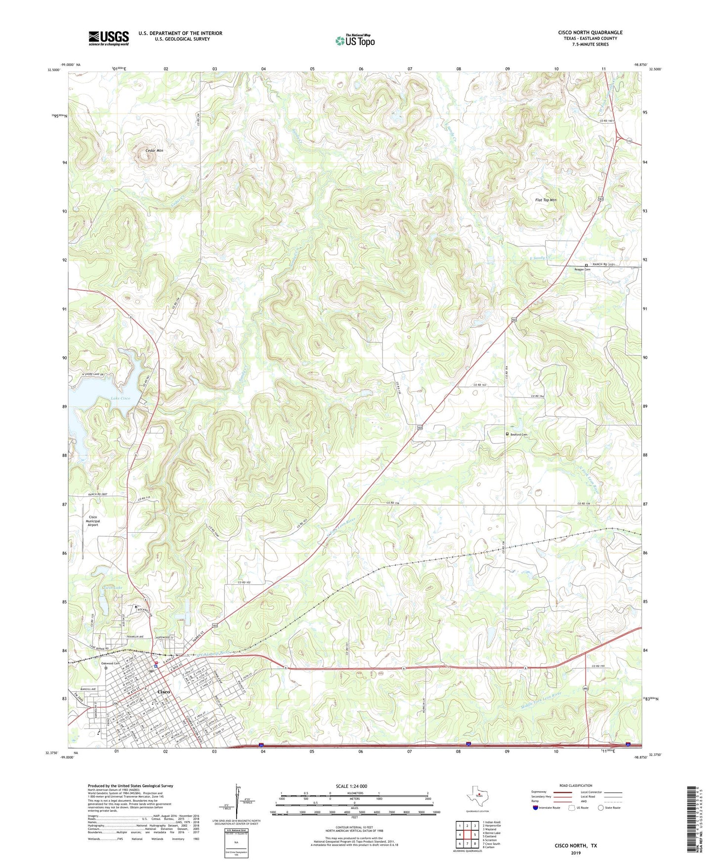 Cisco North Texas US Topo Map Image