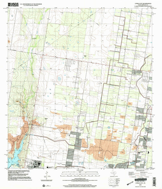 Classic USGS Citrus City Texas 7.5'x7.5' Topo Map Image