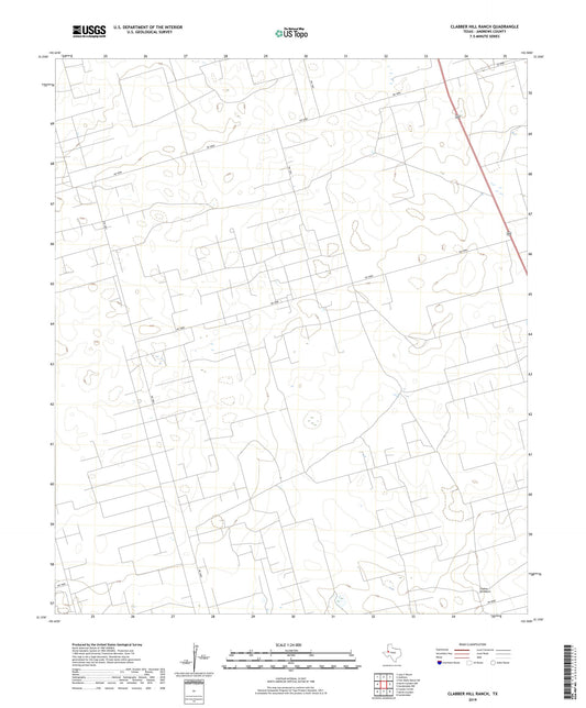 Clabber Hill Ranch Texas US Topo Map Image
