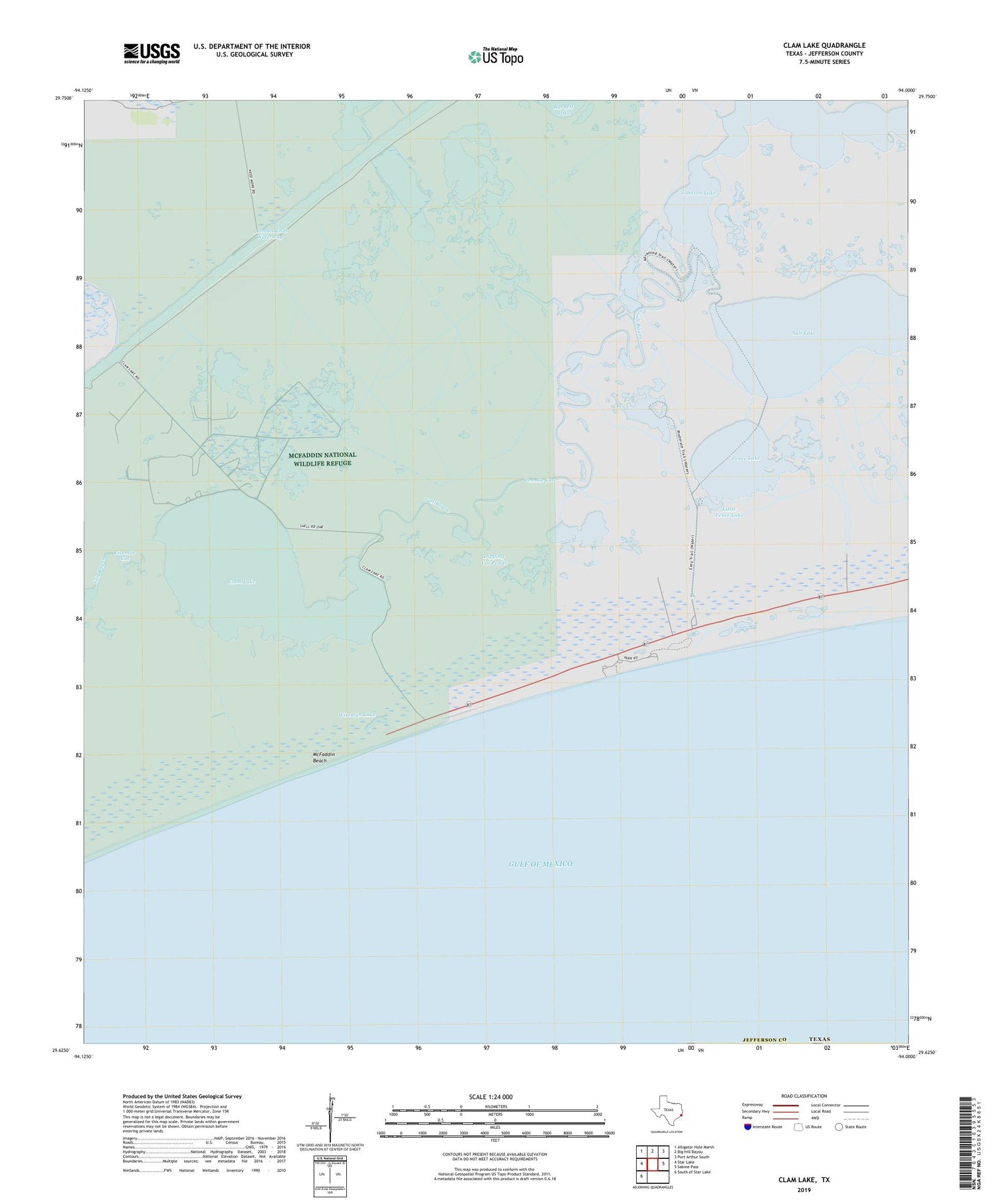 Clam Lake Texas US Topo Map Image