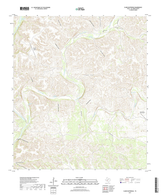 Clark Waterhole Texas US Topo Map Image