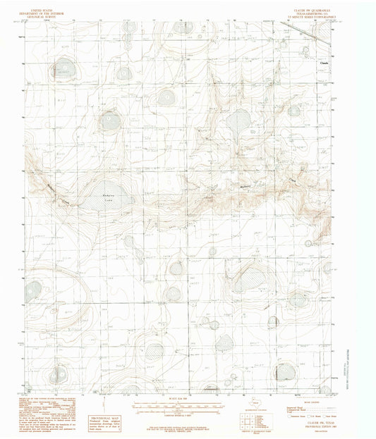 Classic USGS Claude SW Texas 7.5'x7.5' Topo Map Image