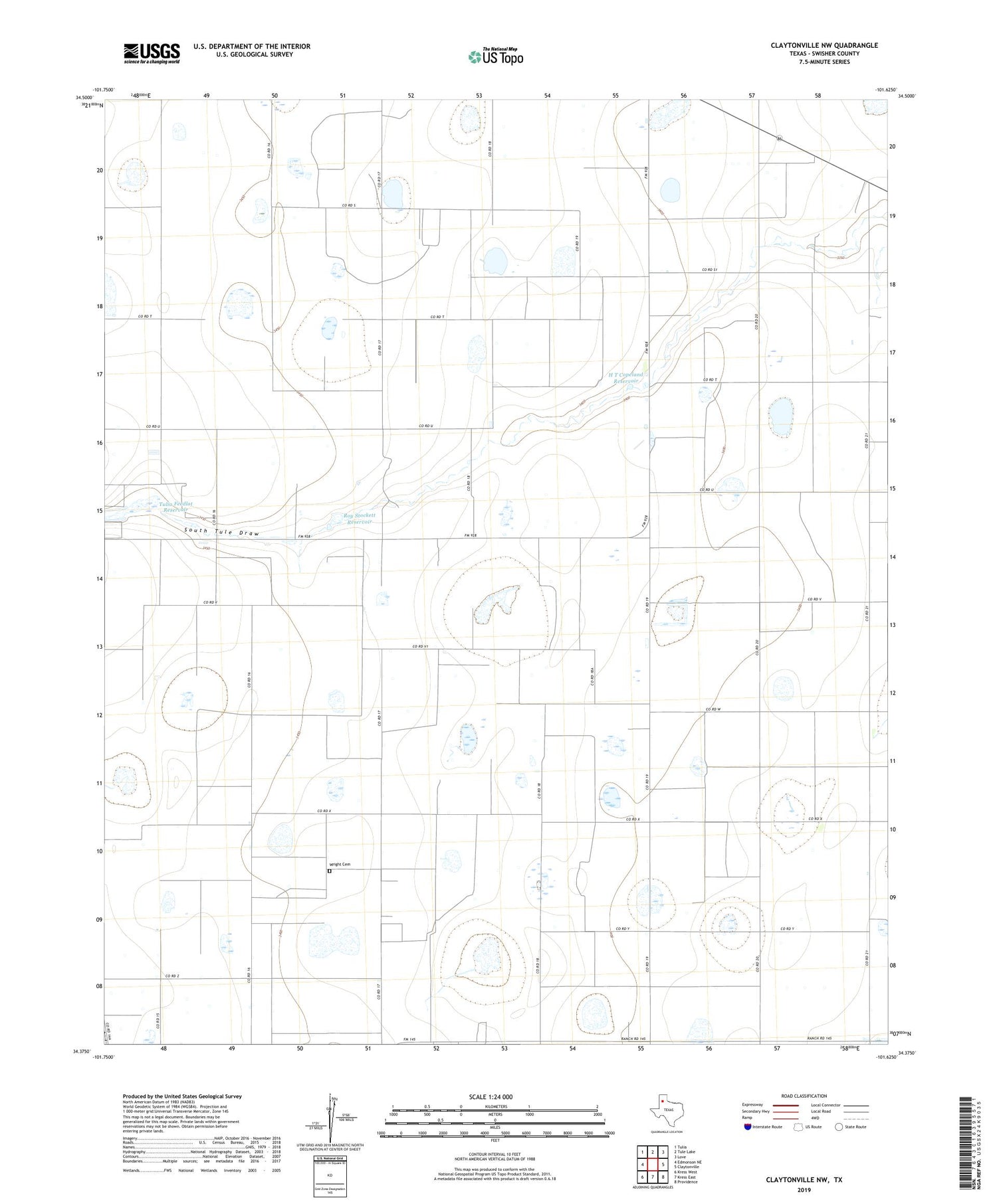 Claytonville NW Texas US Topo Map Image