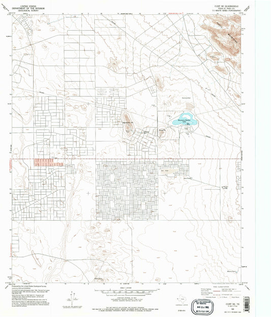 Classic USGS Clint NE Texas 7.5'x7.5' Topo Map Image