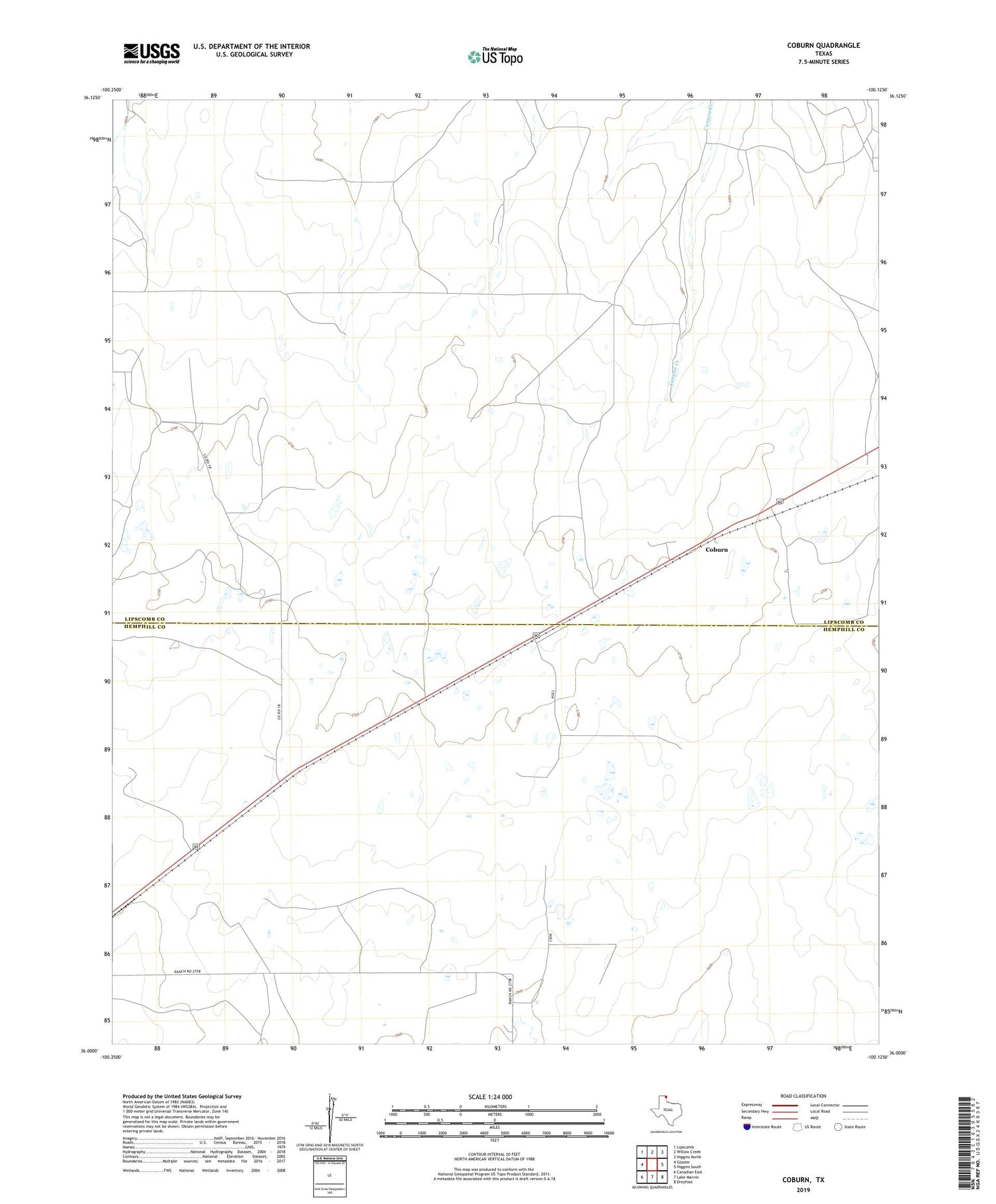 Coburn Texas US Topo Map Image