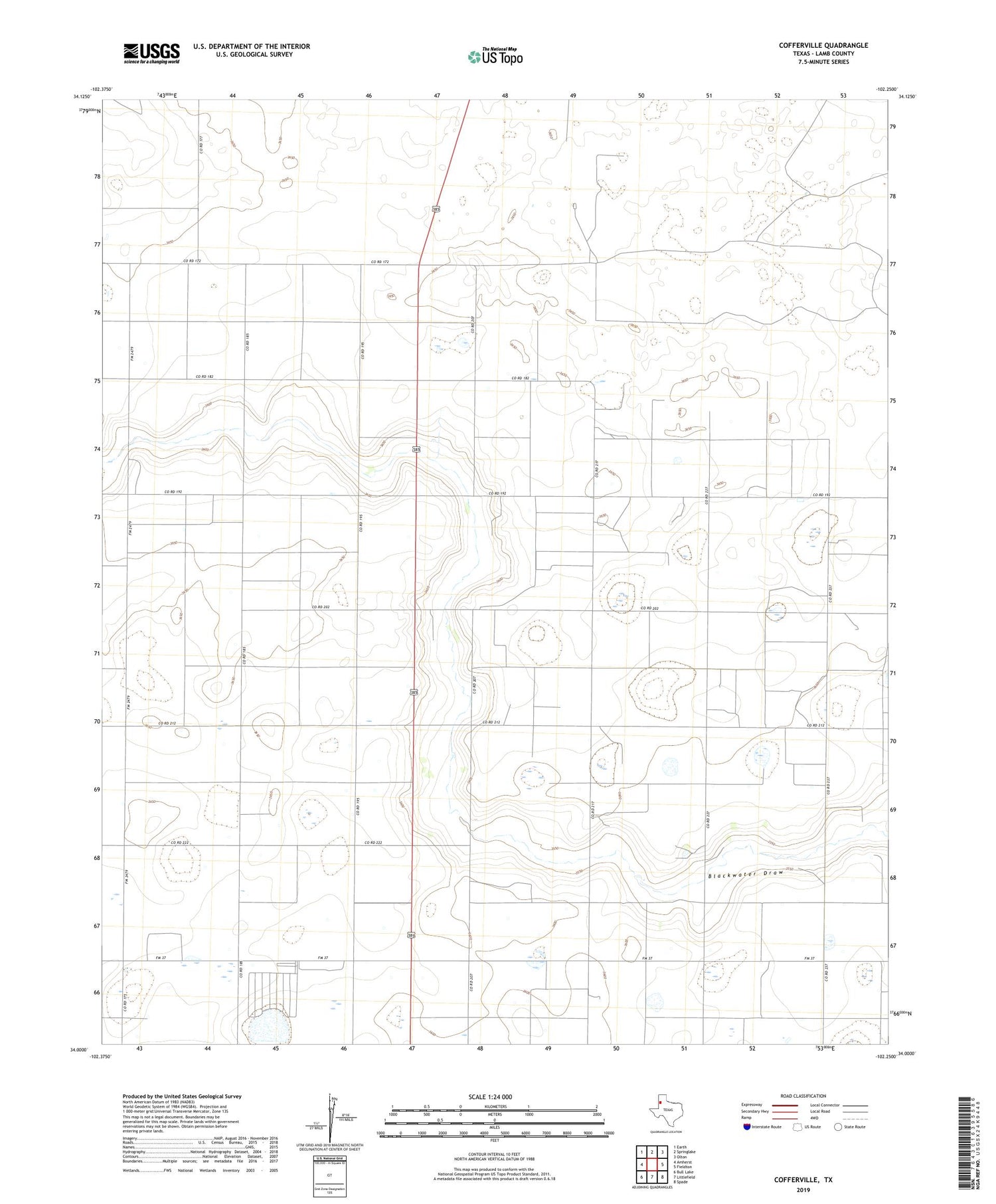 Cofferville Texas US Topo Map Image