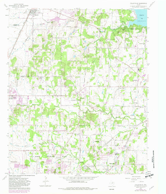 Classic USGS Colleyville Texas 7.5'x7.5' Topo Map Image