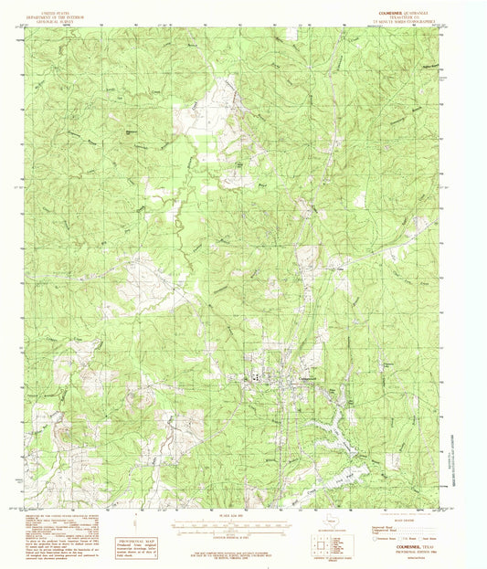Classic USGS Colmesneil Texas 7.5'x7.5' Topo Map Image