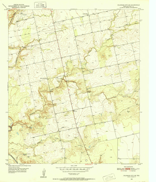 Classic USGS Colorado City SE Texas 7.5'x7.5' Topo Map Image