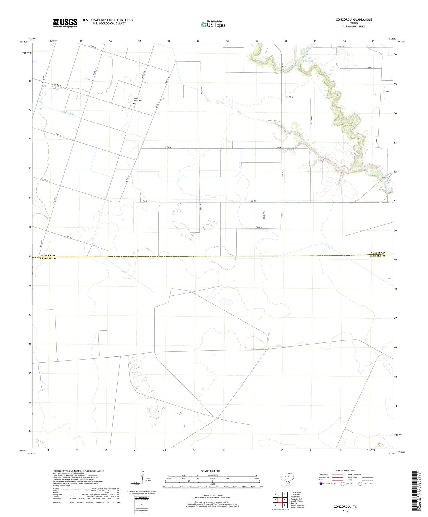 Concordia Texas US Topo Map Image