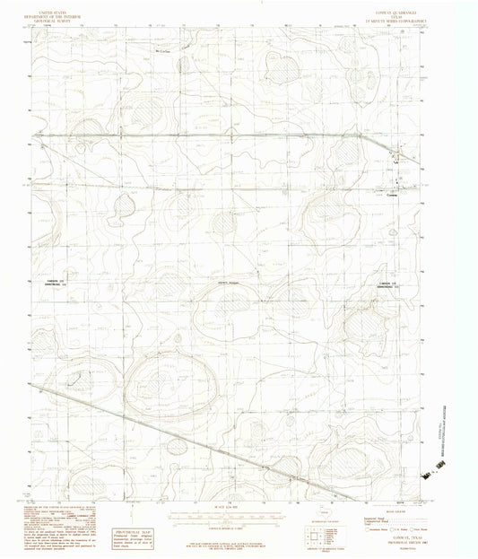 Classic USGS Conway Texas 7.5'x7.5' Topo Map Image