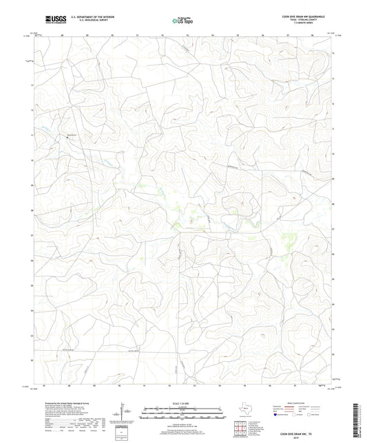 Coon Dive Draw NW Texas US Topo Map Image