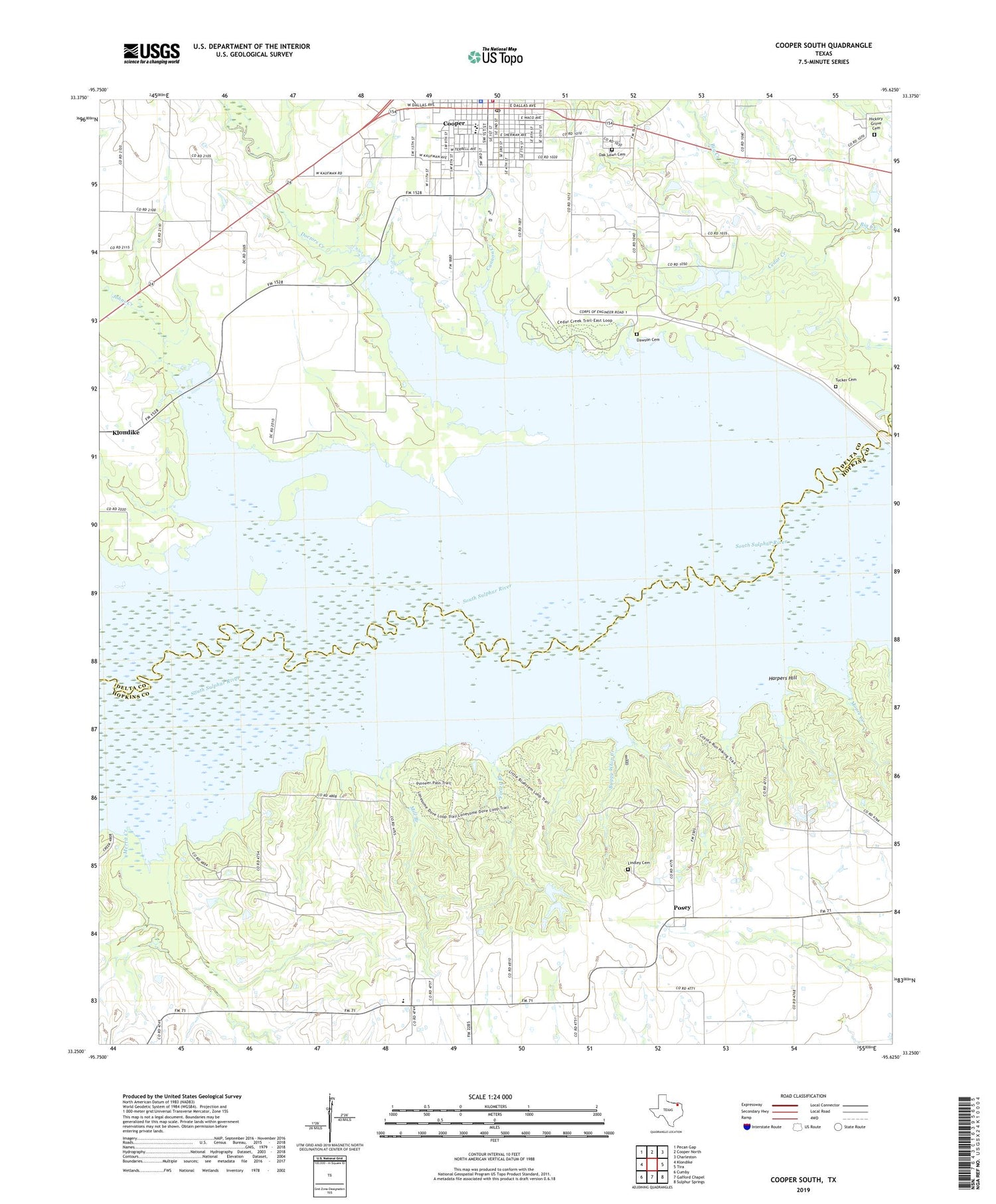 Cooper South Texas US Topo Map Image