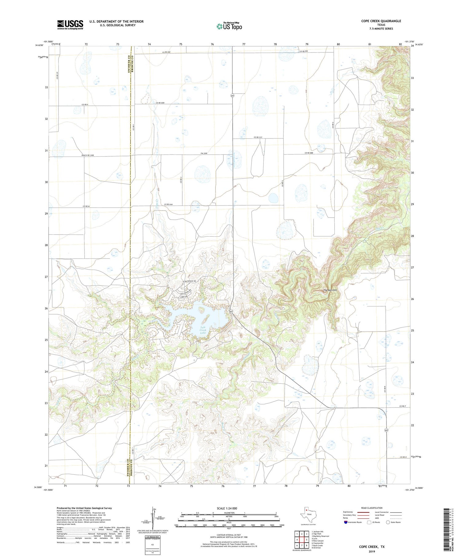 Cope Creek Texas US Topo Map Image