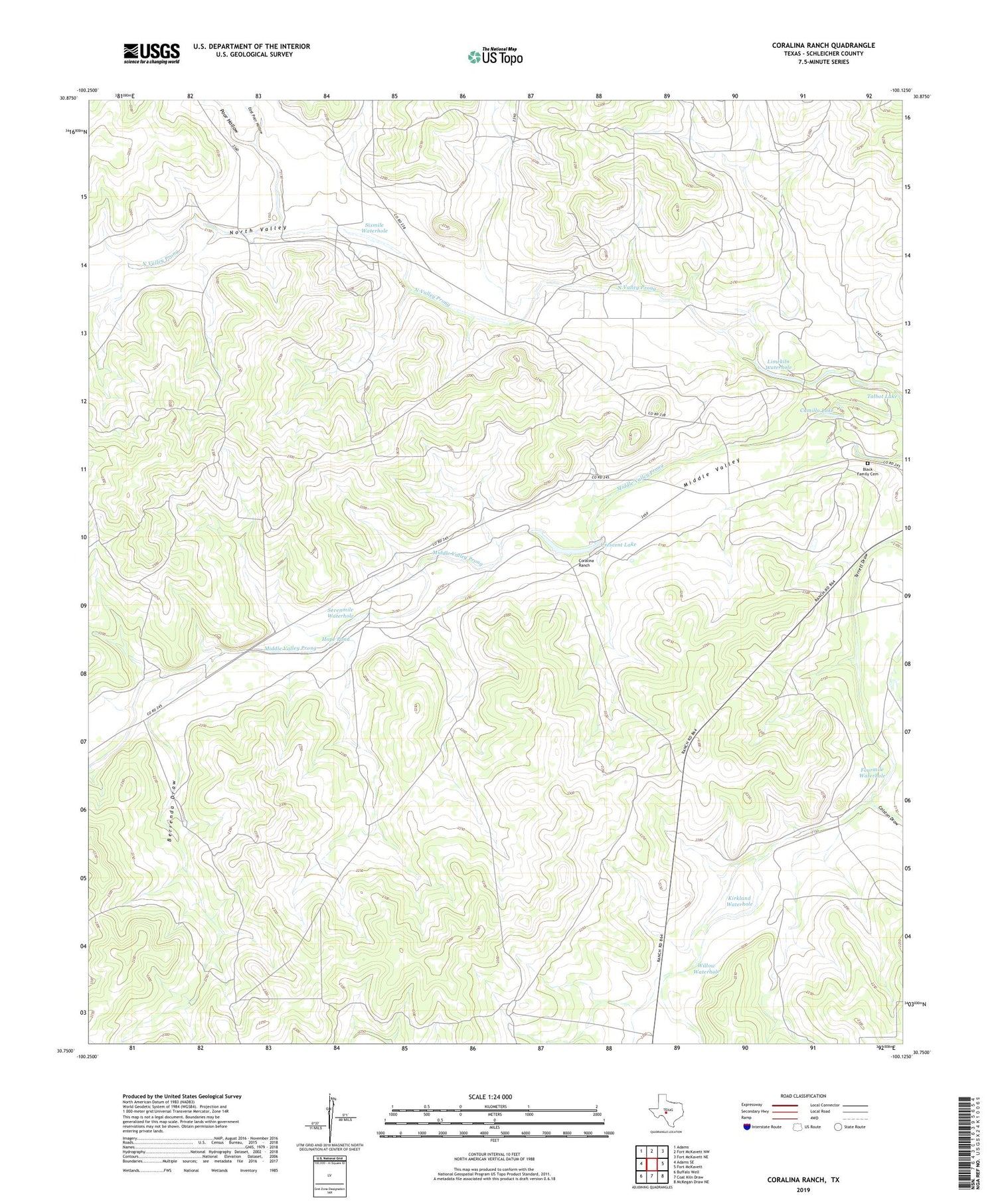 Coralina Ranch Texas US Topo Map Image