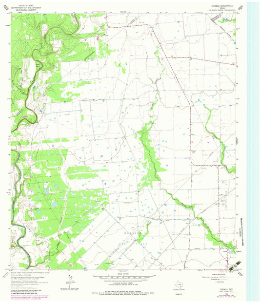 Classic USGS Cordele Texas 7.5'x7.5' Topo Map Image