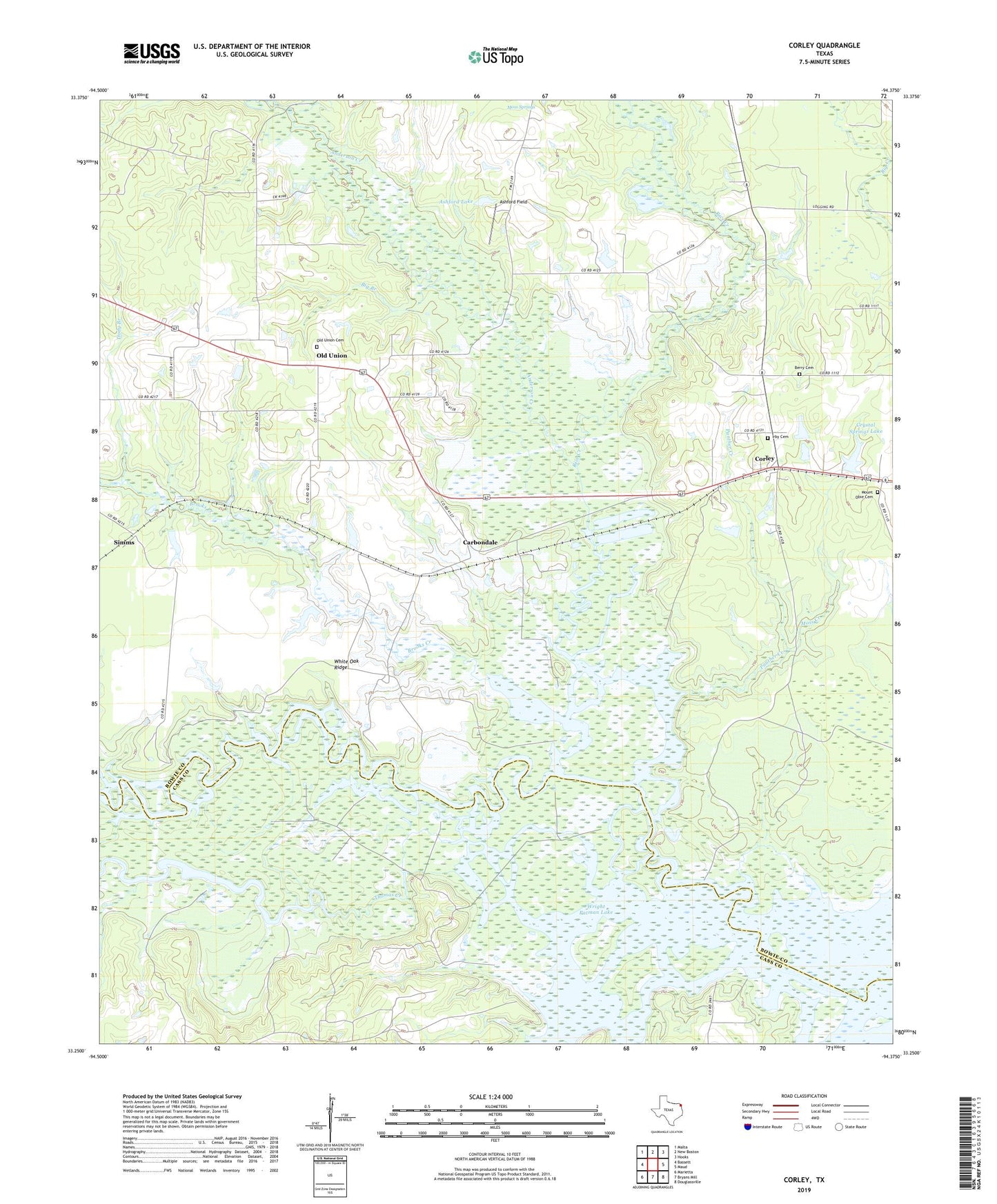Corley Texas US Topo Map Image