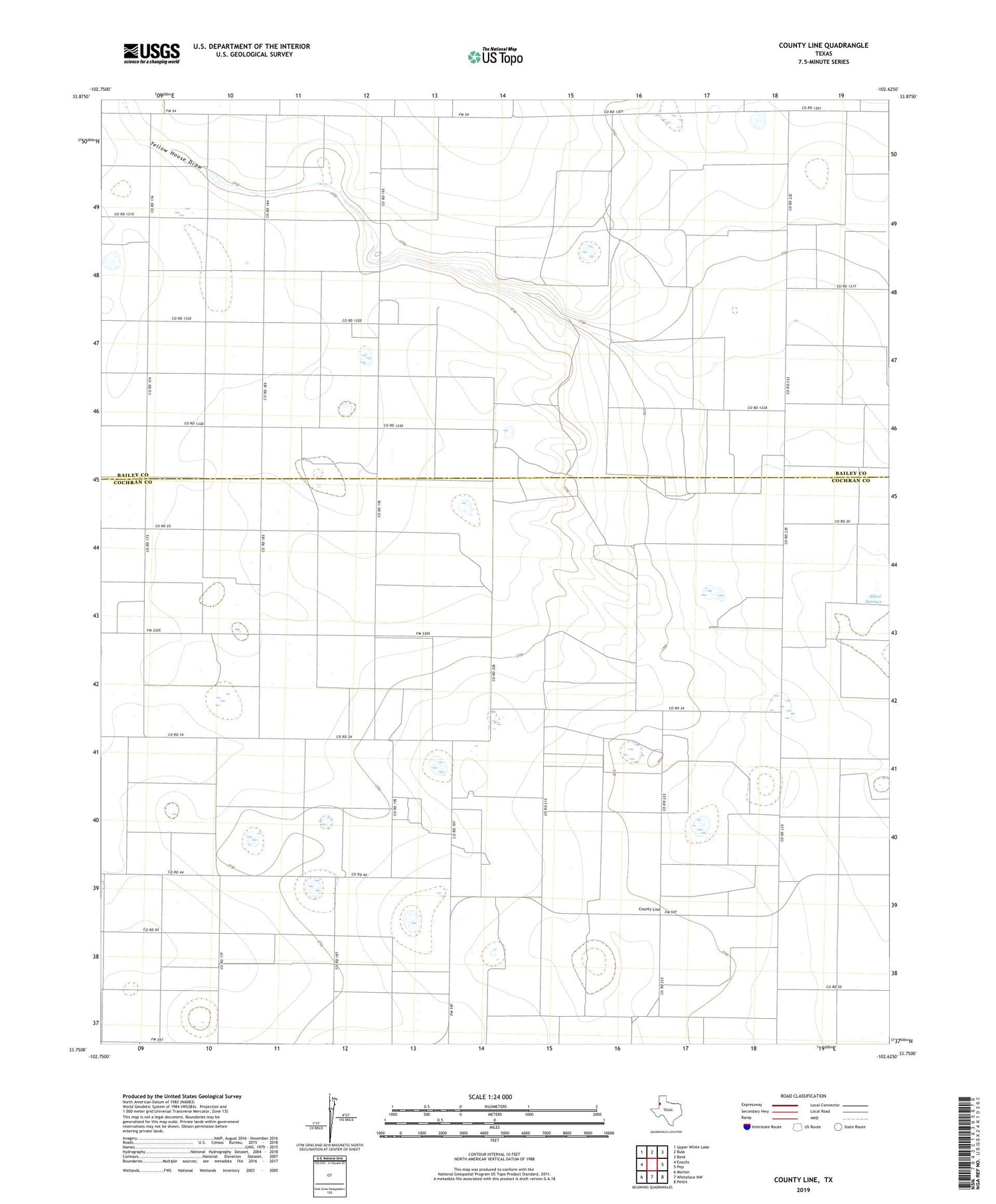County Line Texas US Topo Map Image