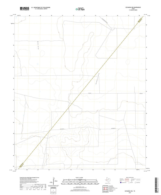 Coyanosa NW Texas US Topo Map Image