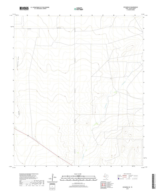 Coyanosa SE Texas US Topo Map Image