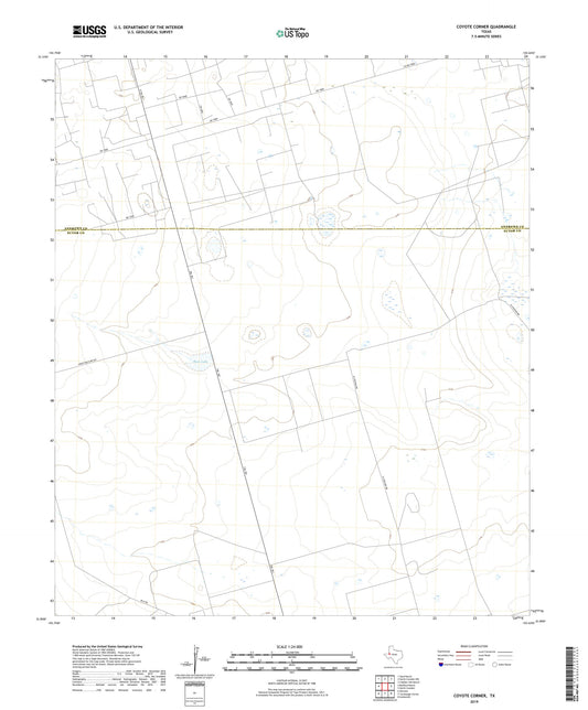 Coyote Corner Texas US Topo Map Image