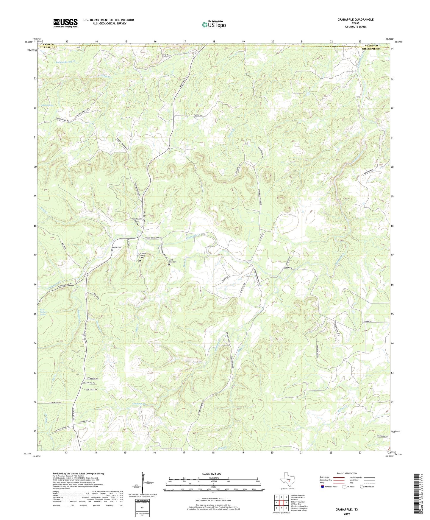 Crabapple Texas US Topo Map Image