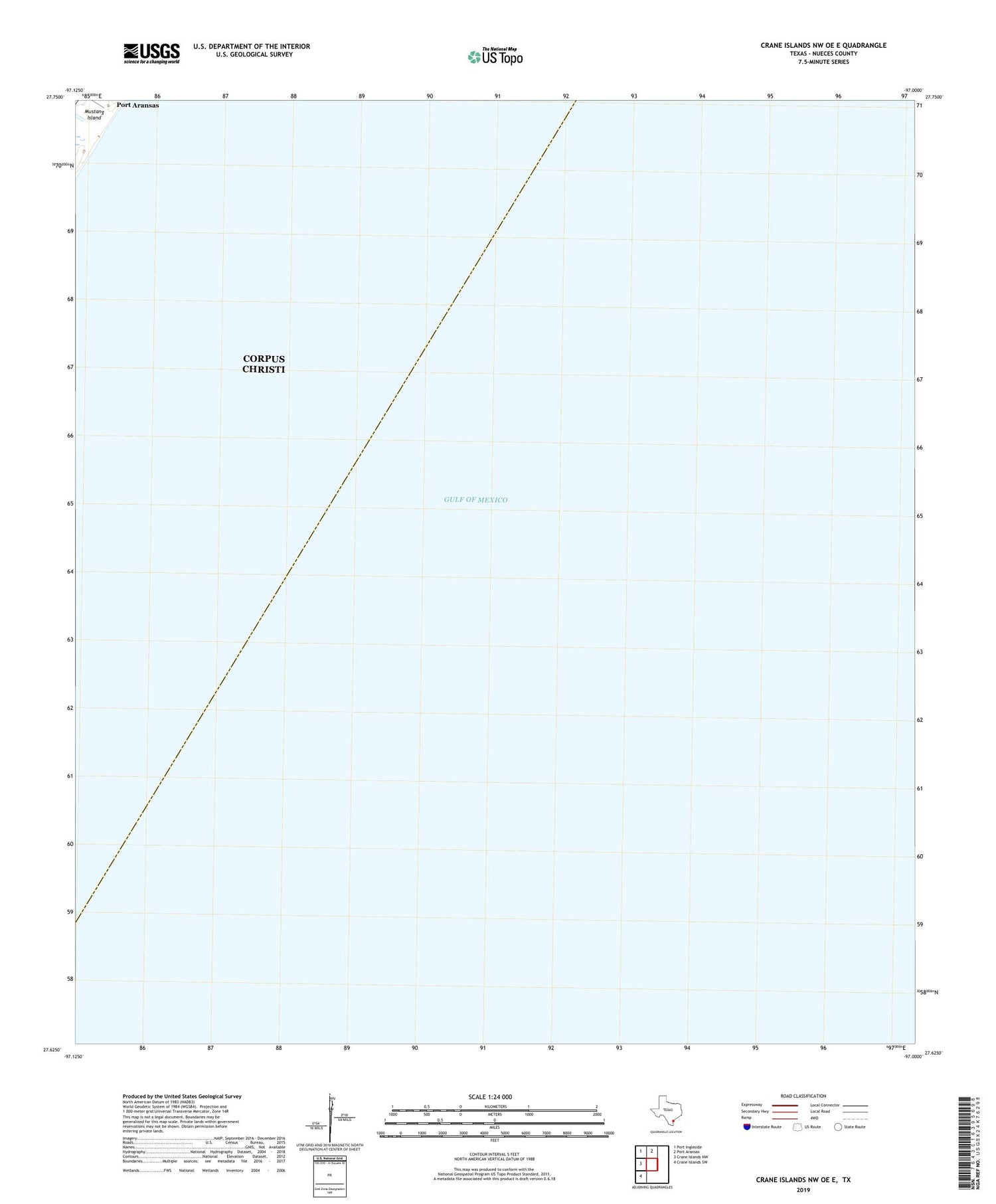 Crane Islands NW OE E Texas US Topo Map Image