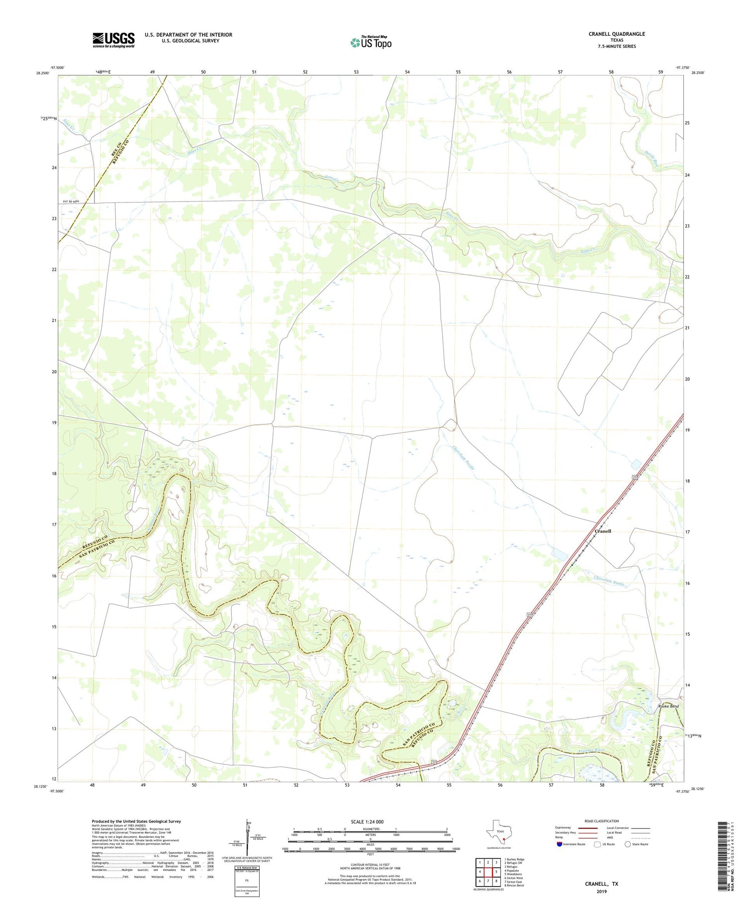 Cranell Texas US Topo Map Image