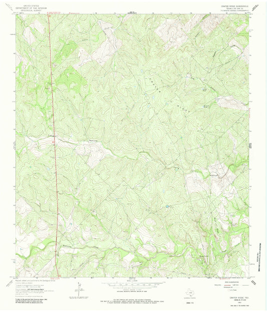 Classic USGS Crater Ridge Texas 7.5'x7.5' Topo Map Image